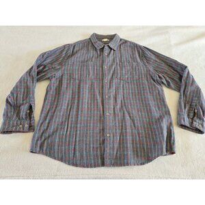 Carbon 2 Cobalt Mens Flanned Lined Shirt Size XL Blue Red Plaid